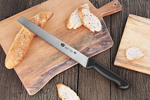 Top Cut by Cangshan P2 Series 10.25-Inch Serrated Bread Knife, Swedish Stainless Steel Commercial Bread Slicer for Restaurants