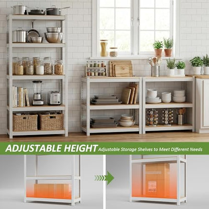 Durstruct 5 Tier 36" W×16" D×72" H White Shelving Unit Adjustable Metal Storage Utility Rack Heavy Duty Shelves Organization Multipurpose Shelf Kitchen Garage Pantry Closet Bathroom - size: 36" W x 16" D x 72" H