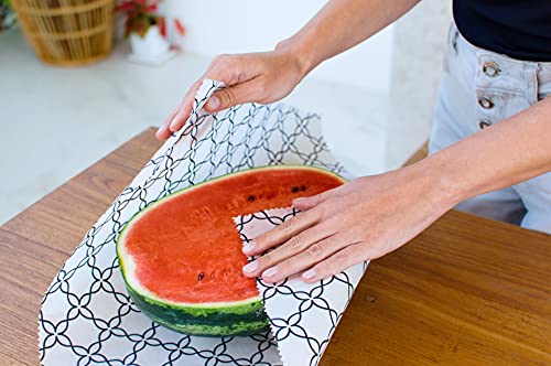 SUPERBEE Beeswax Bread Wrap, Reusable Beeswax Wrap for Food, Wrap Bread, Reusable Bees Wrap Paper for Wrapping Vegetables, Cheese Paper, Bowl Covers and Sandwich Wrapping, XXL (Pears) - color: Pears