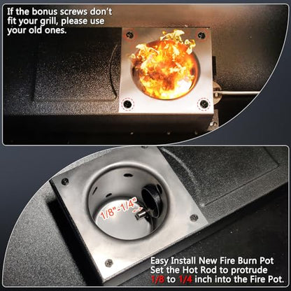 Upgraded Fire Burn Pot Replacement Parts for Pit Boss and Traeger Wood Pellet Grill Smoker, Fire Burner Pot for Traeger Pro 22 34 Fire Pot, Heavy - Duty Steel Burn Pot with Ash Remover and Screws - size: Fire Burn Pot