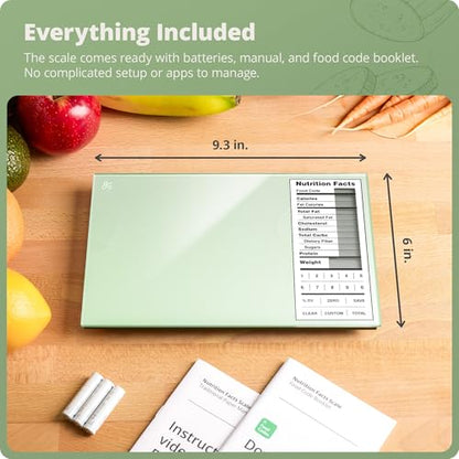 Greater Goods Digital Nutrition Scale – Accurate Macro and Calorie Tracking for Meal Prep, Weight Loss, and Healthy Eating | 2,000 Built-in Foods, Intuitive Nutrition Label Display, 11lb Cap, Green - color: Sage Green