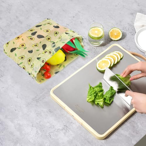 2 Pack Beeswax Wraps Bag for Food, 14x10in, Reusable Bread Bags for Homemade Bread, Beeswax Paper Food Storage Wrap for Sourdough, Sandwich, Cheese, Fruit, Snack, Avocado - style: Avocado