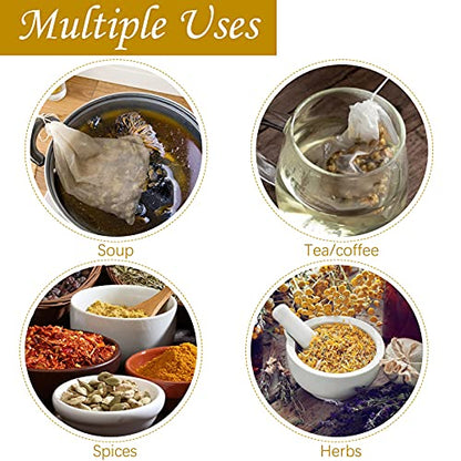 TUZAZO 24 Pcs Muslin Bags with Drawstring 3 x 4 inch, Reusable Tea Bags for Loose Leaf Tea, Natural Cotton Unbleached Cheesecloth Small Spice Bag for Cooking Soup Herb Sachet Bag Empty - size: 3x4 inch, 24 pcs