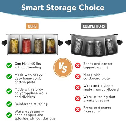 64 oz 1/2 Gallon jars Storage Containers, Sturdy Canning Jar Storage Containers Holds 6 64oz Ball Mason Jars, Foldable Canning Organizer, Stackable Home Storage Box with Lid & Label holder - size: Half Gallon