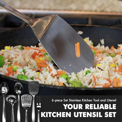 Chef Craft Select Kitchen Tool and Utensil Set, 6 Piece Set, Stainless Steel - style: Set