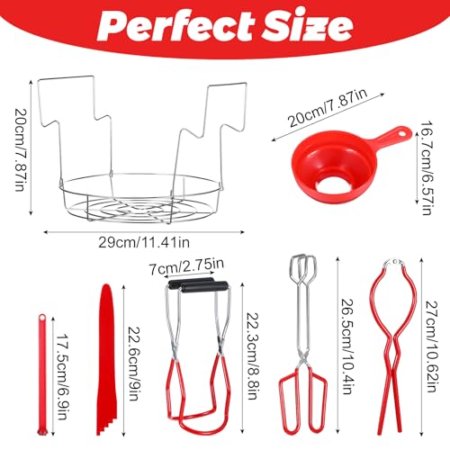 Canning Kits, Canning Supplies Boxed Set, Stainless Steel Set, Jar Lifter, Tongs, Complete Multifunctional Canning Tools, Canning kit includes wide mouth funnel for mason jars