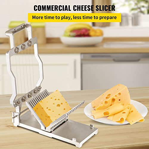 VEVOR Cheese Slicer,Butter Cutter with Wire 1 cm & 2 cm Cheeser Butter Cutting Blade Replaceable Cheese Slicer Wire, Cheese Cutter with 304 Stainless Steel Wire Kitchen Cooking Baking Tool - size: Normal