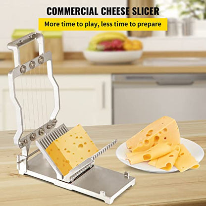 VEVOR Cheese Slicer,Butter Cutter with Wire 1 cm & 2 cm Cheeser Butter Cutting Blade Replaceable Cheese Slicer Wire, Cheese Cutter with 304 Stainless Steel Wire Kitchen Cooking Baking Tool - size: Normal