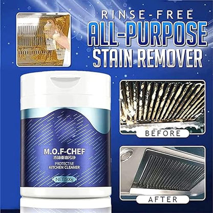All Purpose Kitchen Cleaning Powder, M.O.F-Chef Kitchen Protective Cleaner Heavy Duty Degreasing Bubble Powder Foam Cleaner Rust Remover(1PCS) - color: 1pcs