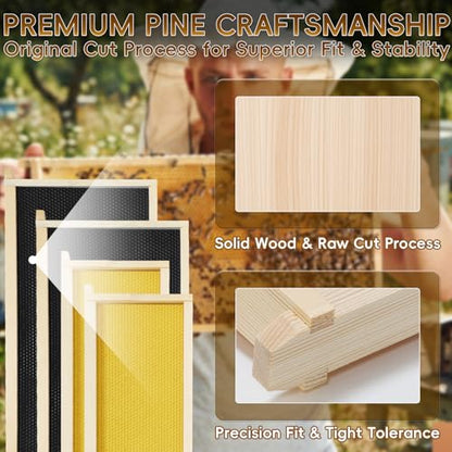 10-Frame Langstroth Beeswax Coated Bee Hive Includes 2 Deep Hive Boxes and 2 Super Bee Boxes with Beehive Frames and Foundations (4 Layer)