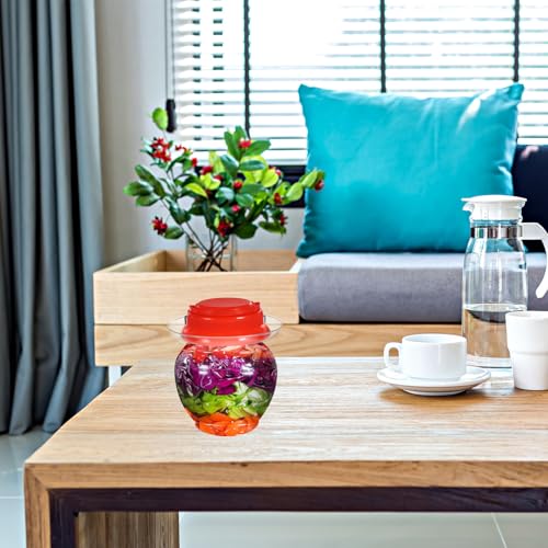 Toyvian 1l Pickle Jar with Airtight Seal Lid, Plastic Fermenting Jar for Sauerkraut and Kimchi, Food Storage Container for Kitchen Pickling