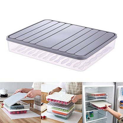 Food Storage Containers 11.02×8.85×1.81" Vegetable Organizer with Lid Clear Fridge Crisper Keep Food Fresh Kitchen Organizer Bins (2 x Large) - color: 2-Large