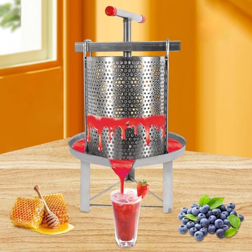 Honey Press Extractor Stainless Steel Manual Mesh Honey Wax Press Beekeeping Presser Tool Household Manual Press Cider Press Wine Press| US STOCK