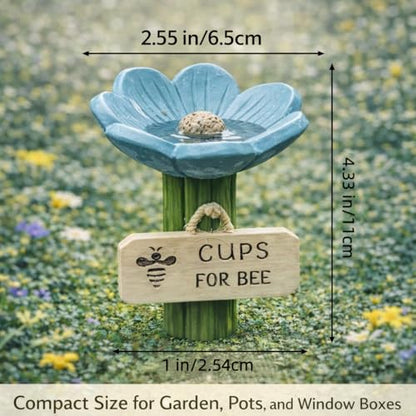 Bee Watering Station for Garden 1-Pack, Flower Bee Water Feeder, Ground Stake Pollinator Watering Station for Yard, Flower Bed, Planter - color: Monochrome