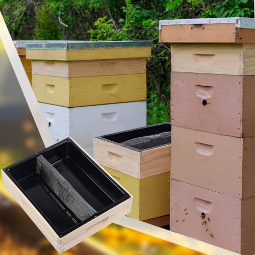 Maxdot 2 Pack 10 Frame Bee Top Hive Feeders for Beehives 4 Gallon for Feeding Water or Sugar Leakproof Refillable Beekeeping Top Feeder with Galvanized Safety Screen for Outside Beekeeping Supplies