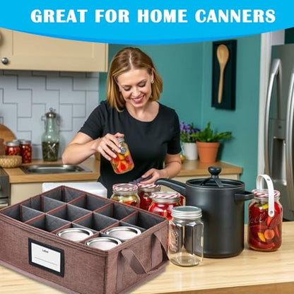 16+32 oz Mason Jar Storage Containers - Sturdy Canning Jar Boxes Organizer, Foldable with Dividers, Holds 12 Pint Mason Jars, Home Canning Supplies (Pint+Quart) - size: Pint+Quart