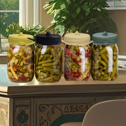 Fermentation Lids Airlock, 4Pack, 2.5-inch Regular, Burping Lid Mason Jar, Fermenting Lid Kimchi, Pickles, Sauerkraut, Fermentation Lids for Mason Jars EasyLid Fermenting Kit - size: 2.5-inch Ferment Lid