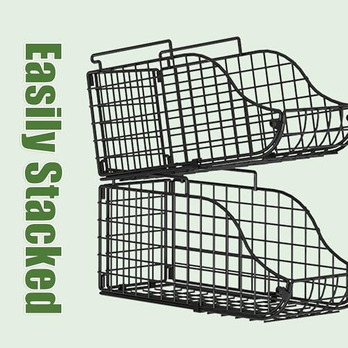 8-Pack Can Organizer for Pantry, Stackable Cabinet Food Shelves for Fridge, Wire Cupboard Storage, Holds up to 72 Beers,Small Metal Bin for Drink Beverage Egg Gillas, Rack for Kitchen Countertops RV