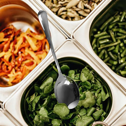 Large Serving Spoons,AOOSY 2 Pcs-9.8 Inches Stainless Steel Serving Spoon | for Buffet, Parties, Catering,Solid Serving Utensils Serving Utensil,Dishwasher Safe - color: 2Pcs-Silver Large Serving Spoons