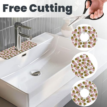 Fries Faucet Mat For Kitchen Sink, Absorbent Countertop Protector, Quick Dry Sink Splash Guard Pad, Waterproof Draining Mat 15" X 5.5" - color: Style 5