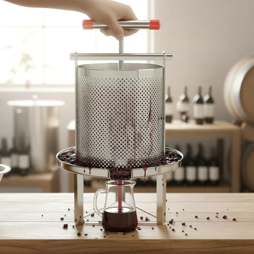 Honey Press, 3.5 Gallon Honey Extractor Manual Stainless Steel Bee Honey Press Extractor Household Manual Mesh Honey Press Extractor Machine for Wine Honey and Juice Making