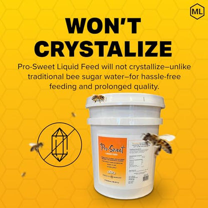 Mann Lake Pro-Sweet Liquid Bee Feed, Prevents Crystallization & Fermentation, Ideal for Nectar Dearth and Cool Seasons, Beekeeper Essential, Healthy Colony, 2.5-Gallon Jug - size: 318 Fl Oz (Pack of 1)