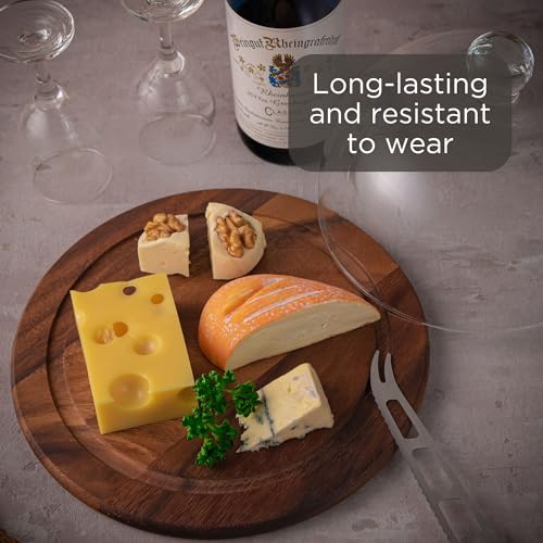 ZASSENHAUS Cheese Dome with Glass Lid – 9.84 Inch Acacia Wood Cheese Board & Serving Cover for Cheese Storage and Presentation