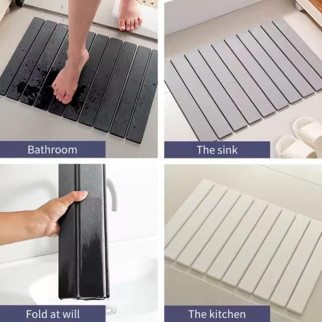Large Stone Dish Drying Mat for Kitchen Counter – Collapsible Quick Drying Dish Mats | Versatile Dish Stone Drying Mat for Cups Dishes Bottles | Non-Slip Kitchen Sink Mat | (23″ × 15.5″) Dark Grey - color: Dark Gray