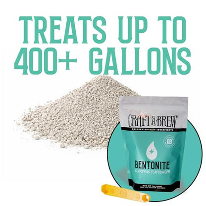 Craft A Brew - Bentonite - Fining Agent & Clarifier - Helps Prevent Cloudiness & Haze - for Better Clarity & Color - 1lb - size: 1 LB