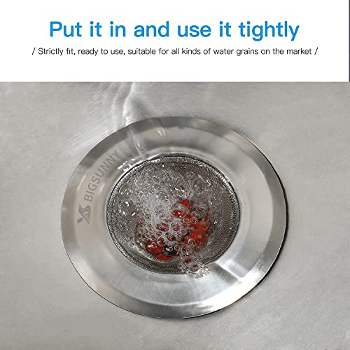 Mesh Sink Strainer Set of 3, MSY BIGSUNNY Stainless Steel Kitchen Sink Strainer Kitchen Drain Strainer with Large Wide Rim(4.5"+3.6"+2.8" Diameter) for Kitchen Sinks - size: 4.5"+3.6"+2.8"