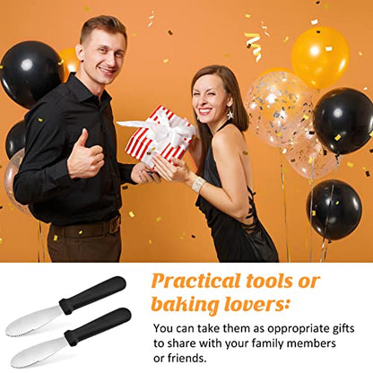 12 Pcs Butter Spreader Knives Wide Blade Stainless Steel Cheese Spreader Knife Black Plastic Handle Slicing or Spreading Knife for Slicing Bread Cream Sandwich Condiment Kitchen 9.1 Inch