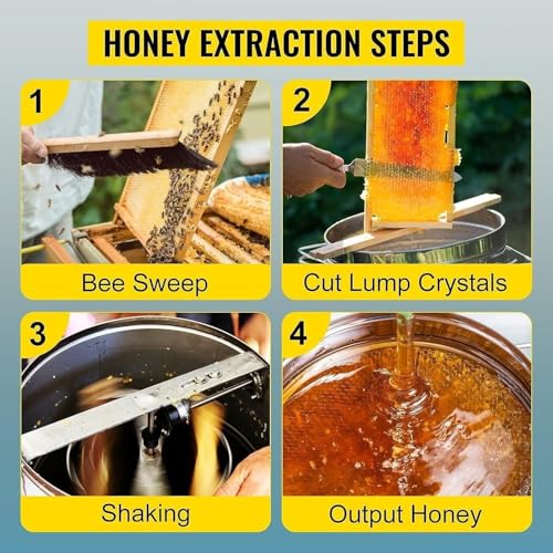 Honey Extractor 2/3/4 Frame Manual Stainless Steel Honeycomb Spinner Crank Honey Centrifuge Beekeeping Equipment(3frames) - color: 3frames