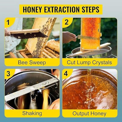 Honey Extractor 2/3/4 Frame Manual Stainless Steel Honeycomb Spinner Crank Honey Centrifuge Beekeeping Equipment(3frames) - color: 3frames