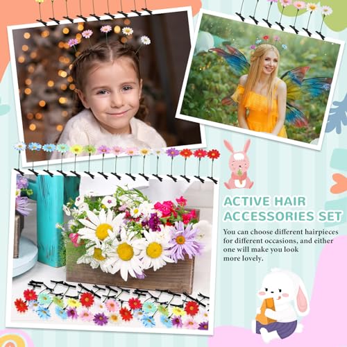 30 Pcs Bean Sprout Hair Clips Rave Mixed Style Plant Hairpins Hair Accessories for Party Irish(Vivid Flower) - style: Vivid Flower