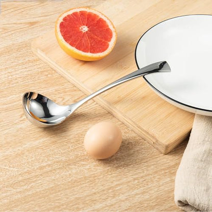 IMEEA 7.6-Inch Small Serving Ladle, 18/10 Stainless Steel Gravy Spoon for Sauce & Dressing - size: 1 x Soup Spoon