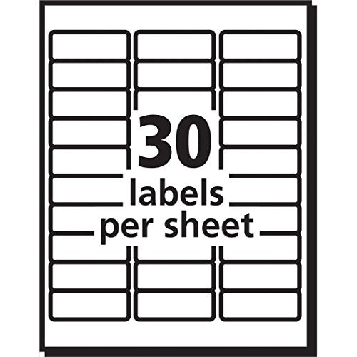 Avery Easy Peel Printable Address Labels with Sure Feed, 1" x 2-5/8" Customizable Stickers, White, 750 Blank Mailing Labels, Great for Mailing, Shipping, and More (8160) (Pack of 5) - size: 1" x 2 5/8" (Pack of 5)