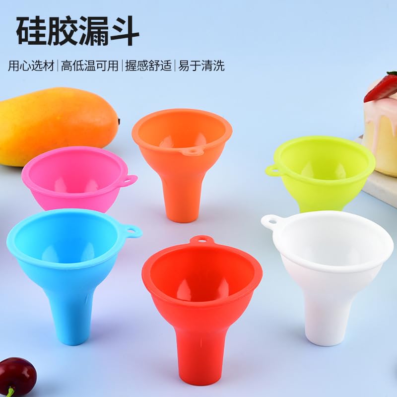 4 Pcs Multicolor Reusable Kitchen Funnel Set - Food Grade Silicone Collapsible Funnel, Funnels for Kitchen Use Filling Water or Powder, Liquid Transfer