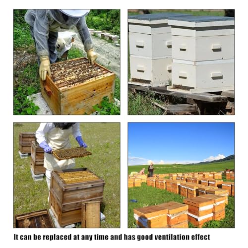 2 Pcs 10 Frame Beehive Screened Bottom Board Dipped in Beeswax with Entrance Reducer,Screen Bottom Board with Solid Wood for Beekeeping Supplies