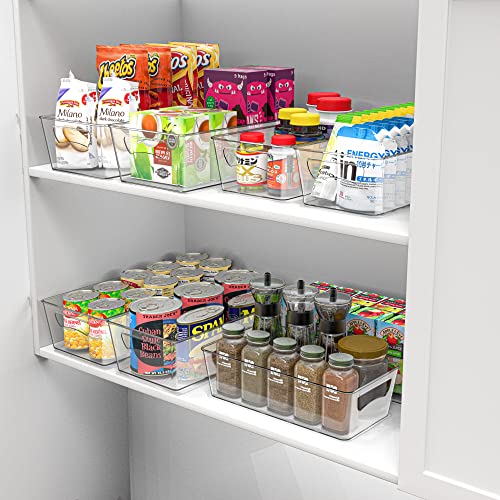 Simple Houseware Pantry Bins Storage Organizer, 8 Packs (4 Medium & 4 Large) - size: 8 Pack - Assorted Sizes(2)