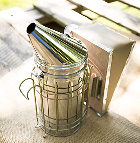 VIVO Large Stainless Steel Bee Hive Smoker, BEE-V001L | Heat Shield, Beekeeping Equipment, Tool Kit - size: Large