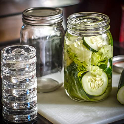 Trademark Innovations Glass Fermentation Pickling Jar Weights, Flower Grip Style (Set of 6) - style: Flower Grip