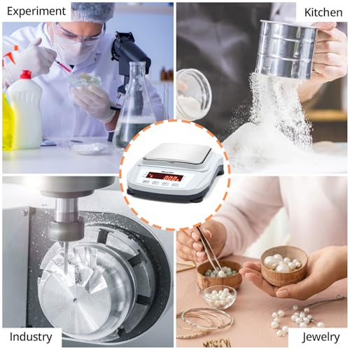 Lab Scale 600g/0.01g High Precision Digital Scale with 500g Weights Analytical Balance Electronic Scale for Kitchen Lab Weighing - style: 600g x 0.01g with weight