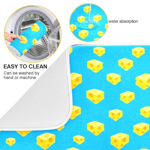 Qilmy Cheese Dish Drying Mat Absorbent Reversible Dish Drainer Pad Tableware Mat for Kitchen Counter Home Decoration, 16 x 18 Inch - size: 16 x 18 Inch