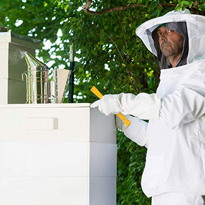 VIVO Professional White Large Beekeeping Suit, Jacket, Pull Over, Smock with Veil, BEE-V105 | Jacket, Pull Over, Smock with Veil, Large - size: Large - Jacket