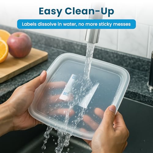 Freezer Labels 1x2 in 500/Roll, Dissolvable Blank Removable Mason Jar - size: 1x2"', style: 500