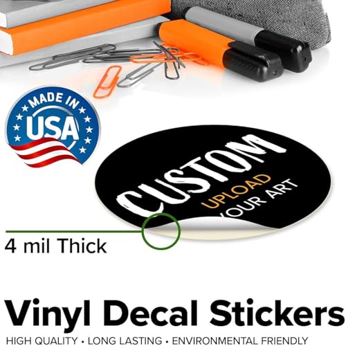 Custom Stickers for Weddings, Birthdays & Businesses - Personalized Labels with Your Logo - Waterproof, Fade and Heat Resistant - Pack of 100-1000 (Custom Image, 3.5 Inch) - color: Custom Image, size: 3.5 Inch
