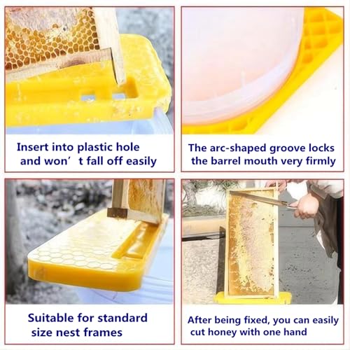 Honey Bucket Honey Extraction Tool Set,8 Tools and A Total of 19 Items，5 Gallon Honey Uncapping Tank Holder，Honey Bucket Frame Holder，Uncapping Fork Knife, Honey Gate, Honey Filter Bag