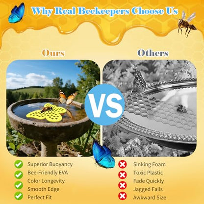 Floating Bee Island Watering Station - 5 Pack, Bee-Friendly EVA Foam, No Sinking, Drowning-Proof, Fade-Proof, Pre-Cut, Birdbath, Pools & Garden Hydration Solution for Pollinators (Butterfly) - size: Butterfly