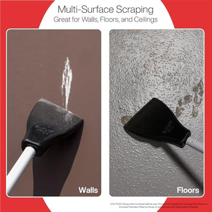 Plastic Scraper Tool, 4 Inch Wide Blade, Non-Scratch, Pole Socket | Heat Resistant 460F, Rust Resistant - Clean Glass, Hard Floors, Walls, and Windows