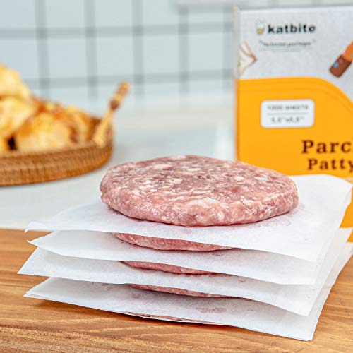 Katbite Hamburger Patty Paper 1000Pcs, 5.5"x5.5" Non Stick Parchment Paper Squares Sheets for Patty Seperate, Burger Press, Ground Beef, Freezing or Candy Wrappers, Use for Oven, Microwave or Freezer - size: 5.5"x5.5"-1000